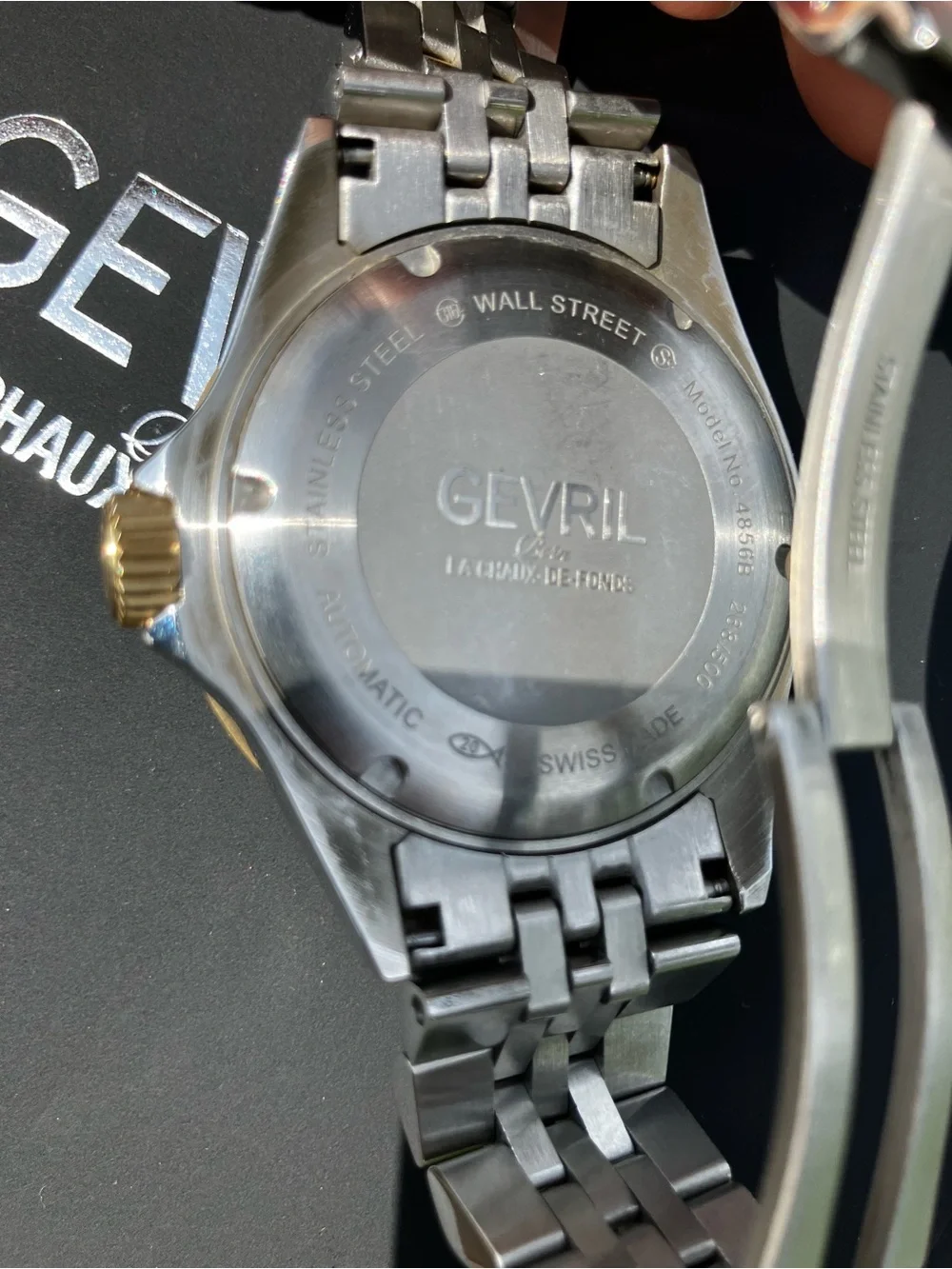Gevril Men's Two-Tone Blue Dial Automatic Watch